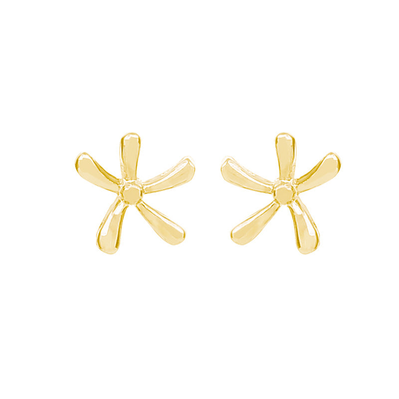 Wholesale s925 silver needle real gold electroplated gold copper inlaid zircon earrings